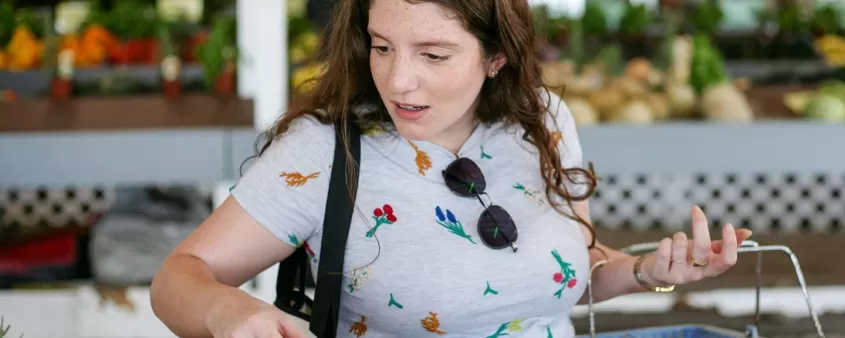 Woman Shop Farmers Market Fruit Vegetable